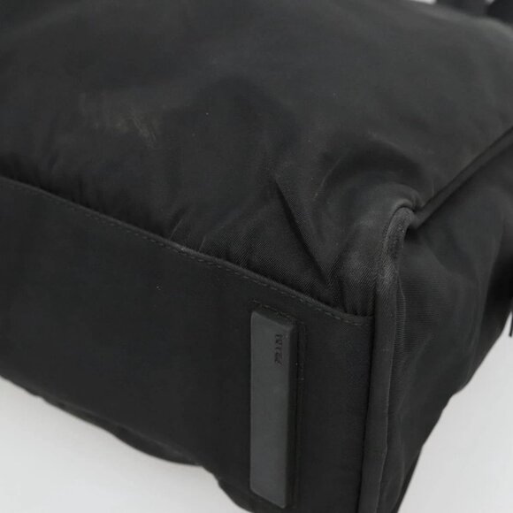 PRADA Hand Bag Nylon Black Gold Auth 141813 - Picture 4 of 16